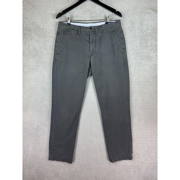 Polo Ralph Lauren Pants Mens 32x32 Gray Stretch Straight Fit Chino Casual Cotton